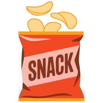 Crunchy potato chips snack food vector