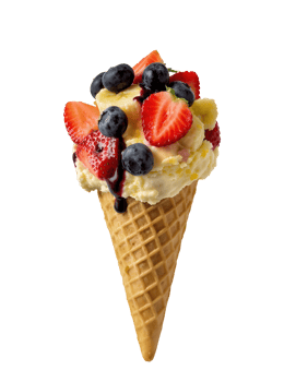 ice cream cone with red fruits png