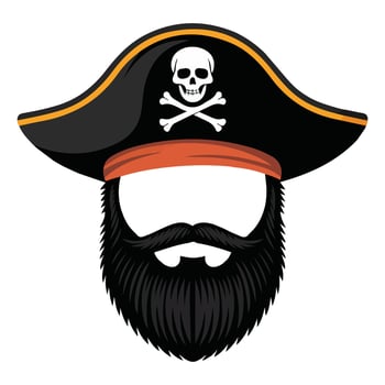 Pirate headwear art isolated white background vector