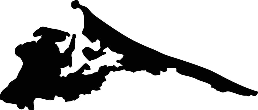 Tauranga City New Zealand silhouette map vector