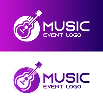 Modern Purple Gradient Music Event Logo for Concert and Music Branding vector