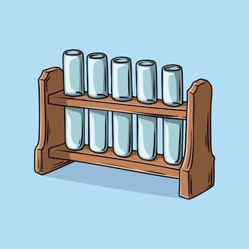 Illustration of Test Tube Rack with Test Tubes vector