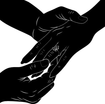 Silhouette of Romantic Engagement Moment vector