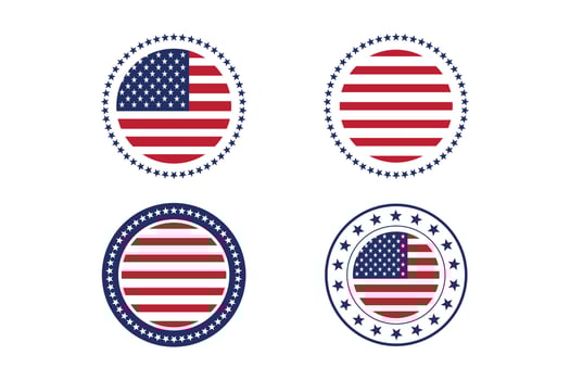 Patriotic USA Flag Designs with Star Border. vector