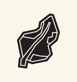 Simple and Minimal Black Filled Leaf Icon in Cutout Style vector