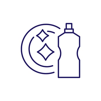 Plate Wash Minimalistic Thin Line Icon for Web and Graphic Design, Apps, Banners, Social Network and Cards vector