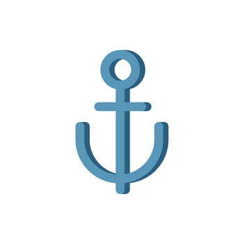 Anchor Icon in Flat Style for Graphics vector