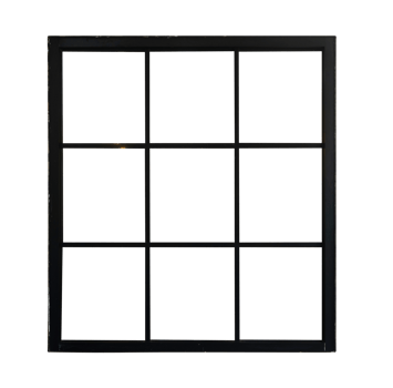 black grid metal window isolated png