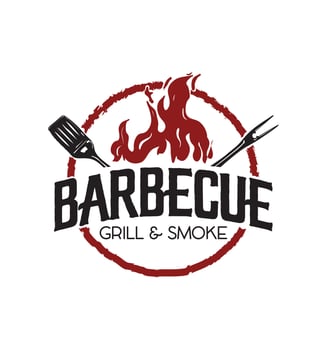 Barbecue Grill and Smoke Logo vector