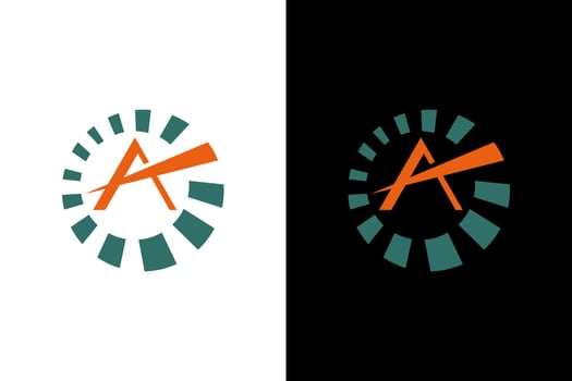 Dynamic A Logo with Circular Elements vector