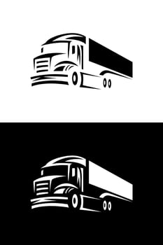 Stylized Semi-Truck Illustration for Transportation Needs vector