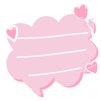 a pink speech bubble with hearts on it png