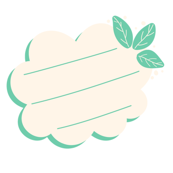 a cloud with a leaf on it, with a blank space for text png