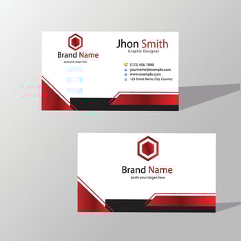 Bold Red and Black Business Card Design Professional Template vector