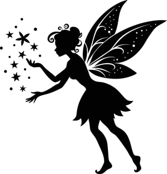 Enchanting Fairy Spreading Stardust and Dreams vector