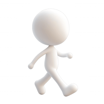3d icon user Simple, faceless human figure taking a stride, isolated on a transparent background, ideal various design projects png