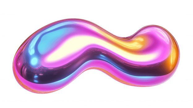 3d icon Abstract colorful metallic shape with transparent background, perfect for modern futuristic designs png