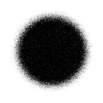 Circle grain texture. Radial fading noise gradient. Round grunge shape. Speckles and particles textured background. Dotted print wallpaper. vector