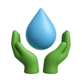 Protection Symbol Water Droplet in Hands for Environmental Care png