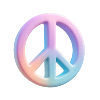 Colorful Peace Symbol with Soft Gradient for Positive Vibes png