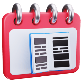 3D Icon Website Launch Timeline Planner png