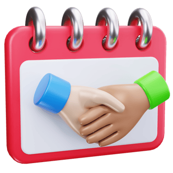 3D Icon Handshake Meeting Day Planner png