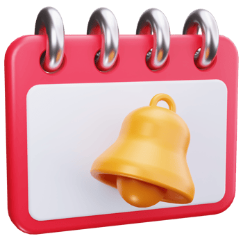 3D Icon Notification Bell Schedule Reminder png