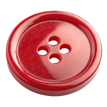 Red Button Close-Up Macro Shot of a Vibrant Four-Hole Sewing Button with Detail and Depth for Crafts and Design Transparent Background png