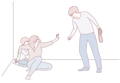 Conflict and Protection A Visual Representation of a Tense Situation That Unfolds vector