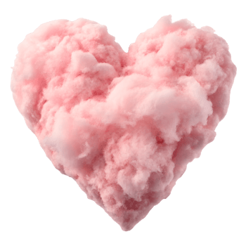 Fluffy Pink Heart Cloud Romantic Valentines Day Symbolism on Love, Affection, and Dreamy Texture Transparent Background png