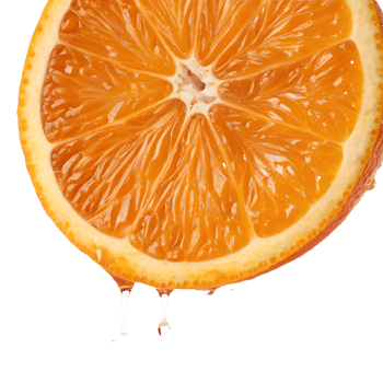 Fresh Orange Slice with Dripping Juice on Citrus Fruit Close Up, Refreshing, Vitamin C Source Transparent Background png