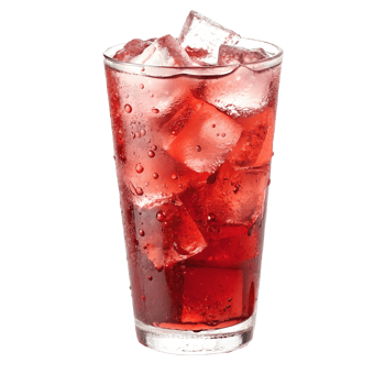 Refreshing Red Drink with Ice Cubes A Cold Beverage in a Glass on a for Summer Refreshment Transparent Background png