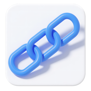 A blue chain link isolated on transparent background png
