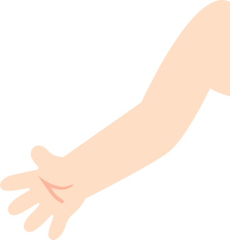A cartoon hand reaching out to the side png