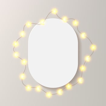 Blank oval frame with star lights vector