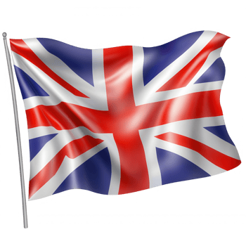 waving national flag representing dynamically, rendered in crisp graphic with transparent background, British patriotic symbolism png
