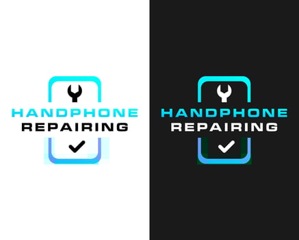 Handphone Repair Logo with Wrench and Check Mark vector
