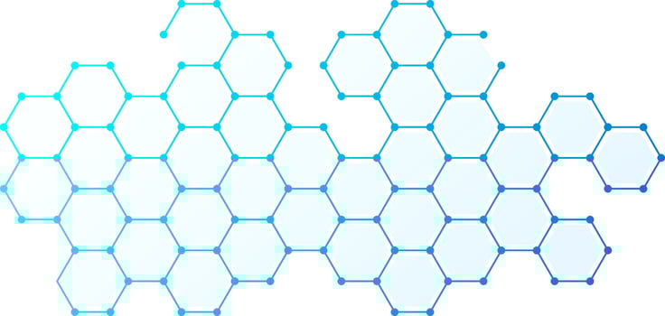 Blue hexagonal network abstract background. Clean tech background with blue hexagonal structure. Concept and idea for healthcare, technology, innovation, medicine, technology, science and research. vector