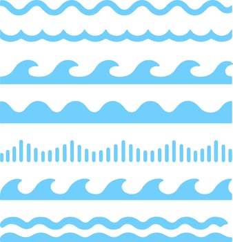 wave pattern set illustration vector