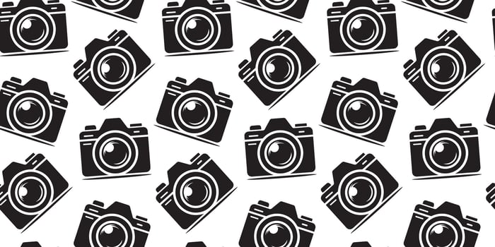Seamless pattern Silhouette of a photo camera. vector