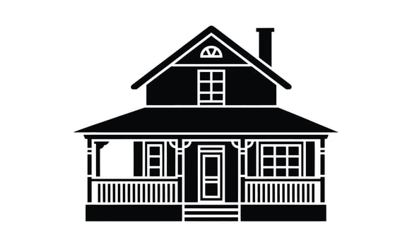 Simple house outline silhouette vector