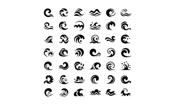 Abstract wave symbol silhouette vector