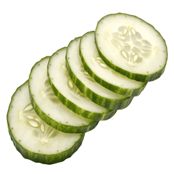Slices of fresh cucumber isolated on transparent background png