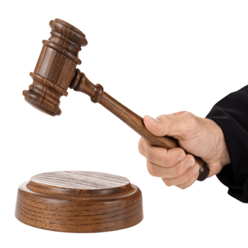 Hand holding a gavel isolated on transparent background png