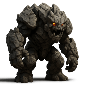 Armored Stone Monster on Display in Stunning 3D Art Render png