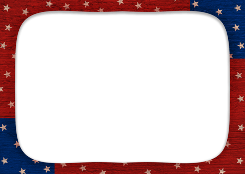 a blue and red frame with stars on Transparent background png