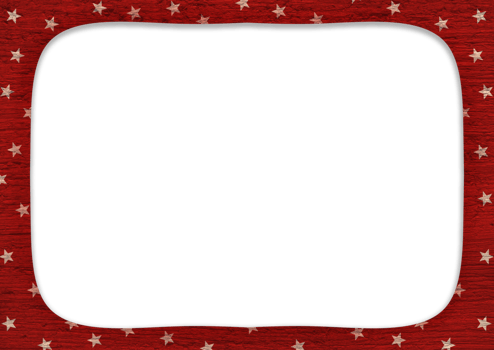 A Transparent square frame red with stars on a png