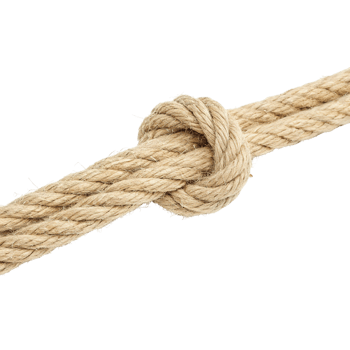 Closeup of a tied rope knot isolated on transparent background png