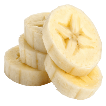 A stack of fresh banana slices isolated on transparent background png