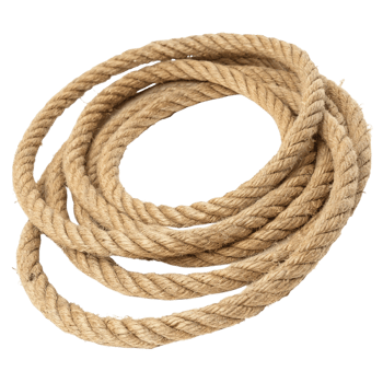 A coiled brown rope isolated on transparent background png